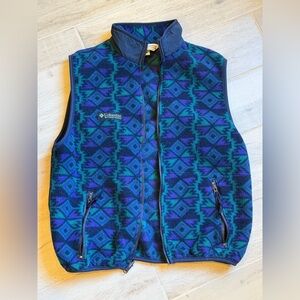 Columbia Blue and Green Patterned Vest